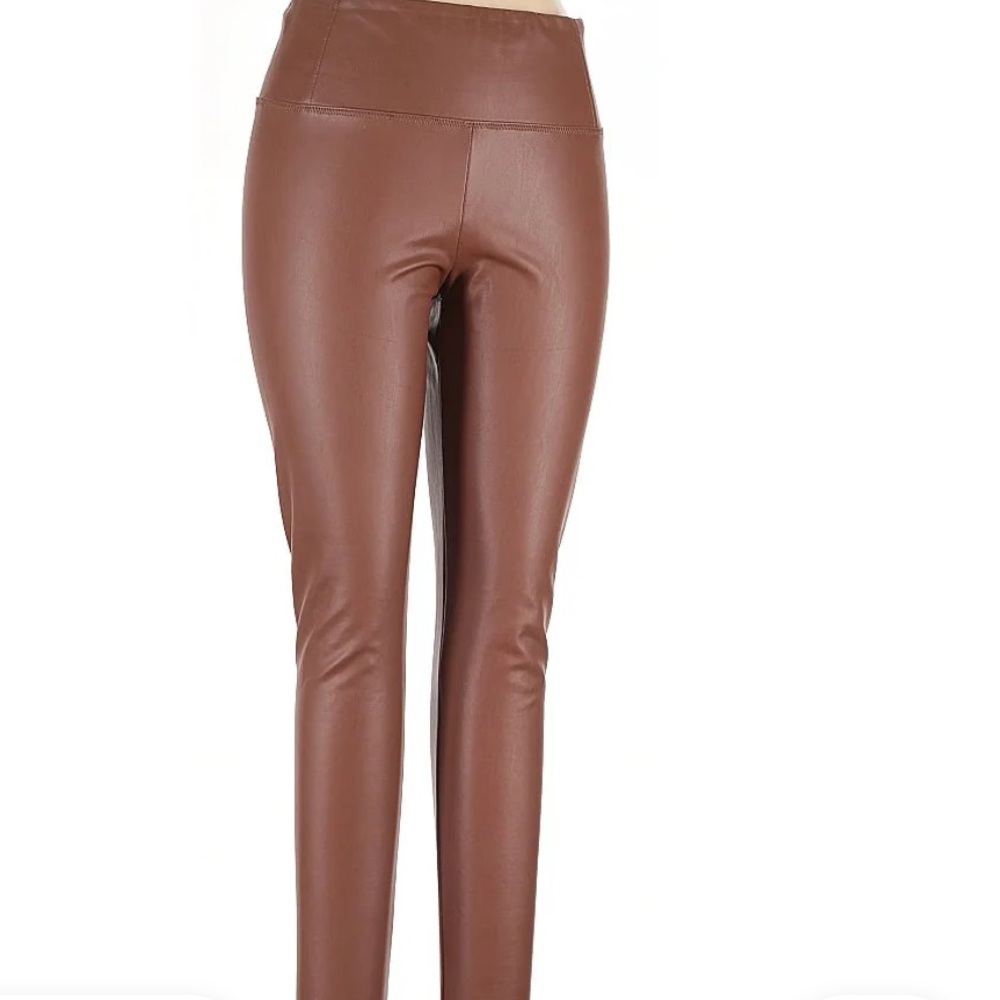Bagatelle Brown Faux Leather Leggings High-Rise Sleek size medium